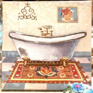 Vintage Bath 8x8 Canvas Wall Art